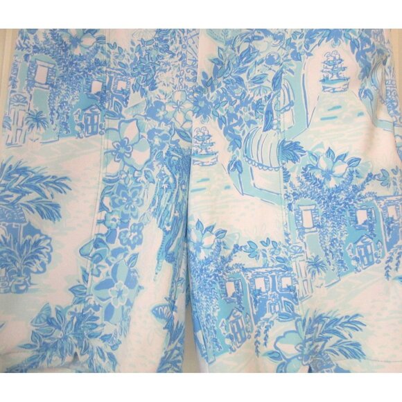 Lilly Pulitzer Luxletic 9” Bettina Bermuda Blue/White Shorts Size 4 - Picture 3 of 6
